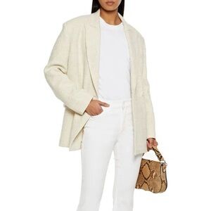 Iro Paris Dugong boucle tweed oversized blazer jacket ecru cream white